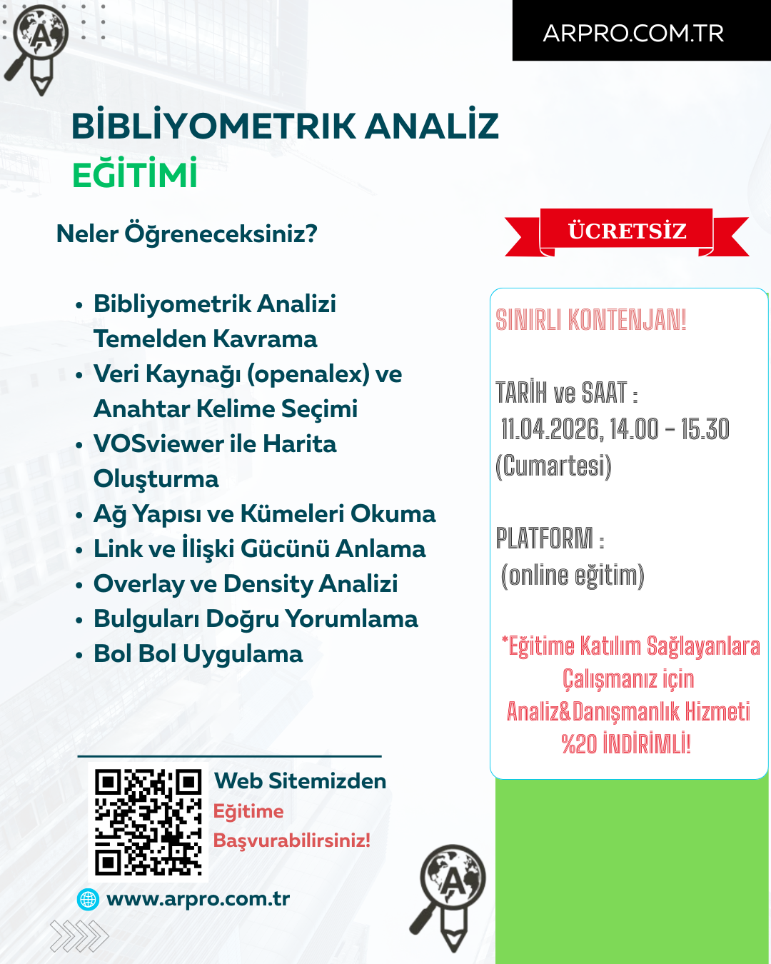 ArPro ile Uygulamalı Bibliyometrik Analiz Eğitimi